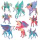 thumbnail image 3 of Set de figuras de unicornio alado, 8 piezas, PVC, colores voladores, 3 of 3