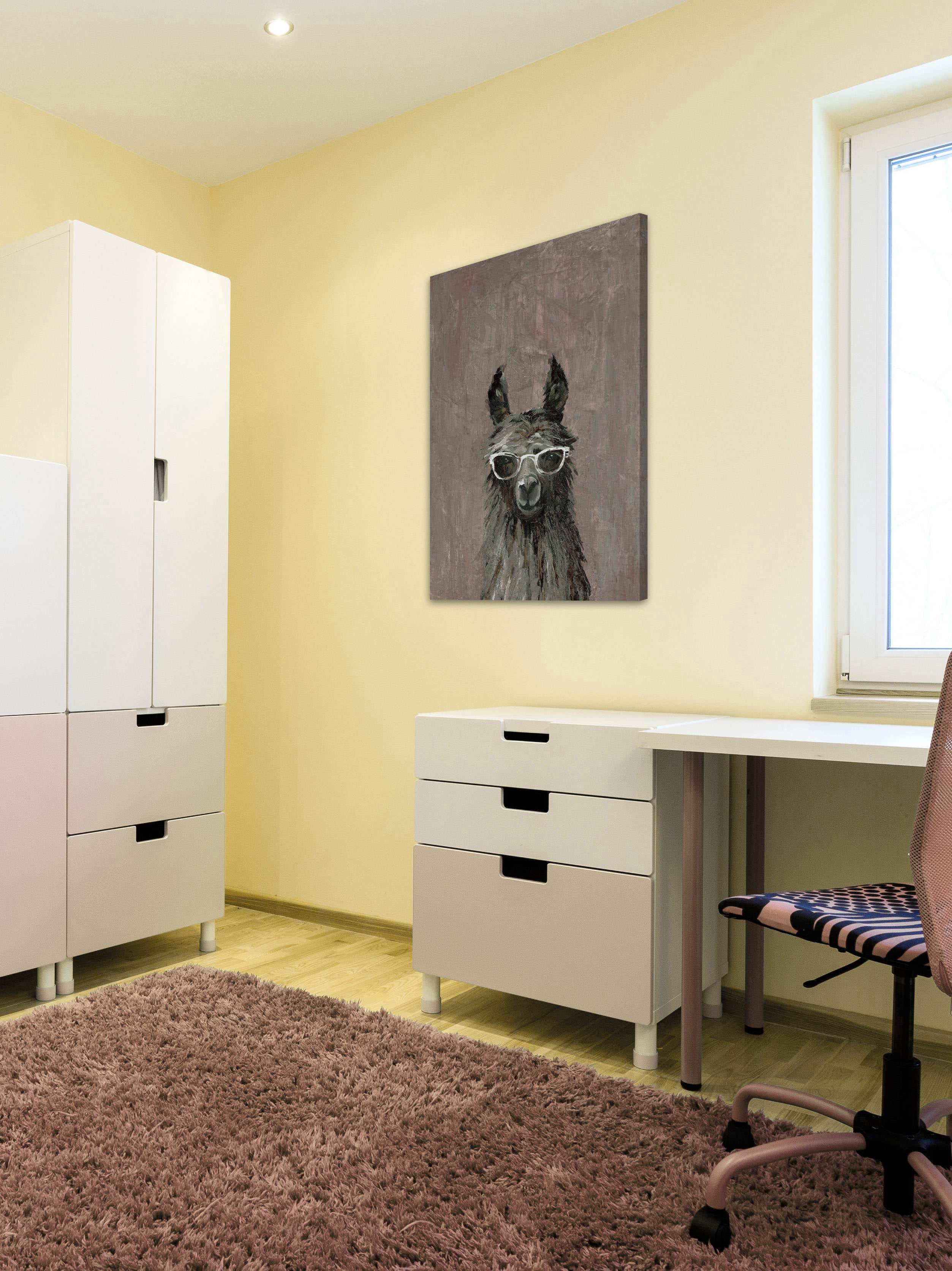 Happy Llama II Painting Print on Wrapped Canvas