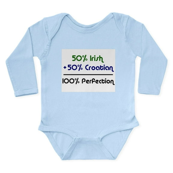 CafePress - Croatian_Irish Body Suit - Long Sleeve Cotton Baby Bodysuit