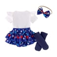 thumbnail image 6 of WUANDIXFA 4th of July Baby Girl Clothes Bow/Ice Cream Print Romper Short Skirt Sets My First 4th of July Baby Girl Outfit (Blue, 6--9 Months), 6 of 8
