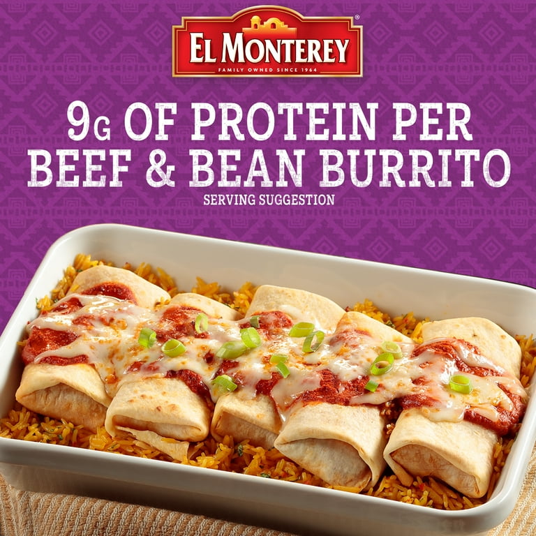 El Monterey Beef & Bean Chimichangas, 32 oz, 8 Count (Frozen)