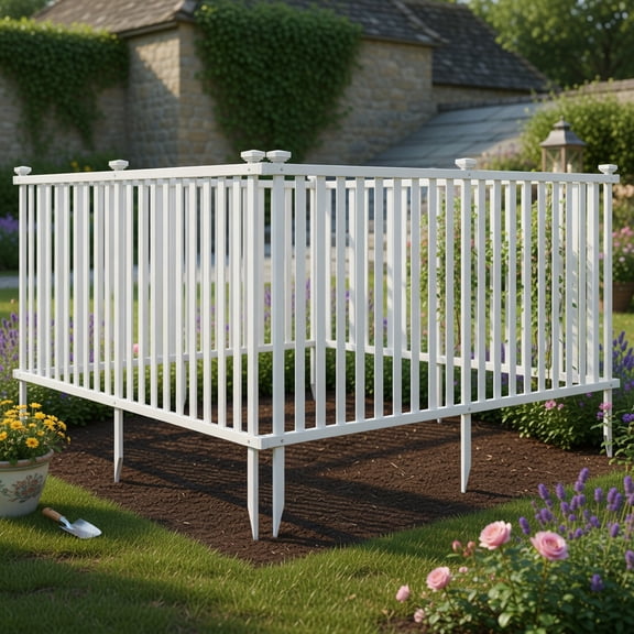 Kadyn 80 x 51 Inch Vinyl Picket Fence Set of 2, Versatile Fence Panel, Picket Fence for Outdoor as Garden, Patio, White