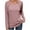 Pink, variant on ATOYSOY Women's Lazy Solid Color Ribbed Pullover Loose Sweaters Fashion Crew Neck Sweatshirts Winter Casual Blouses Long Sleeve Button Tops Fall Black L