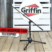Griffin Short Microphone Boom Stand | Small Low Mic Holder Guitar Amp Mount Drum