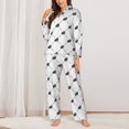 thumbnail image 2 of Fotbe Black Rabbit Pattern Long Sleeve Pajama Set for Women,Sleepwear Set,2-piece Loungewear Set,Soft PJs Comfy Nightwear with Pockets -XX-Large, 2 of 7