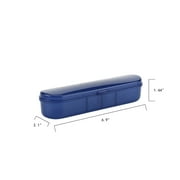 Your Zone Blue 4 Count Plastic Utensil Set with Fork, Spoon, Knife and Carrying Case