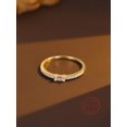 thumbnail image 3 of 1pc Simple 925 Silver Ring With Stone And 18k Gold Plating, Ideal For Women's Everyday, Vacation And Dating Wear, Gift, 3 of 5