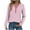 Pink, variant on Women’s Black & White Checkered Long Sleeve Shirt – V-Neck Plaid Blouse with Contrast Trim (Casual Chic, Cotton Comfort)