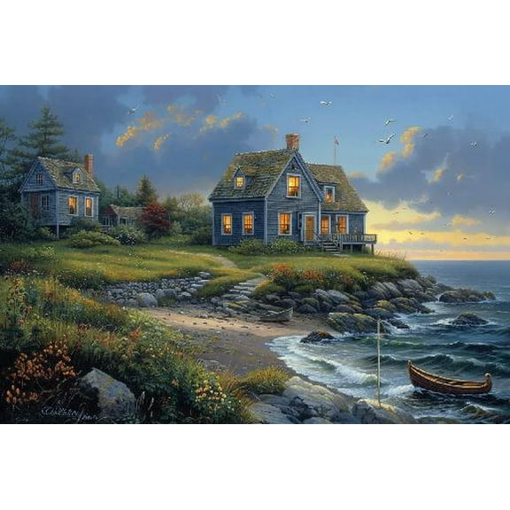 Charles Wysocki - Witch's Bay - 300 Piece Jigsaw Puzzle for Adults Challenging Puzzle Perfect for Game Nights
