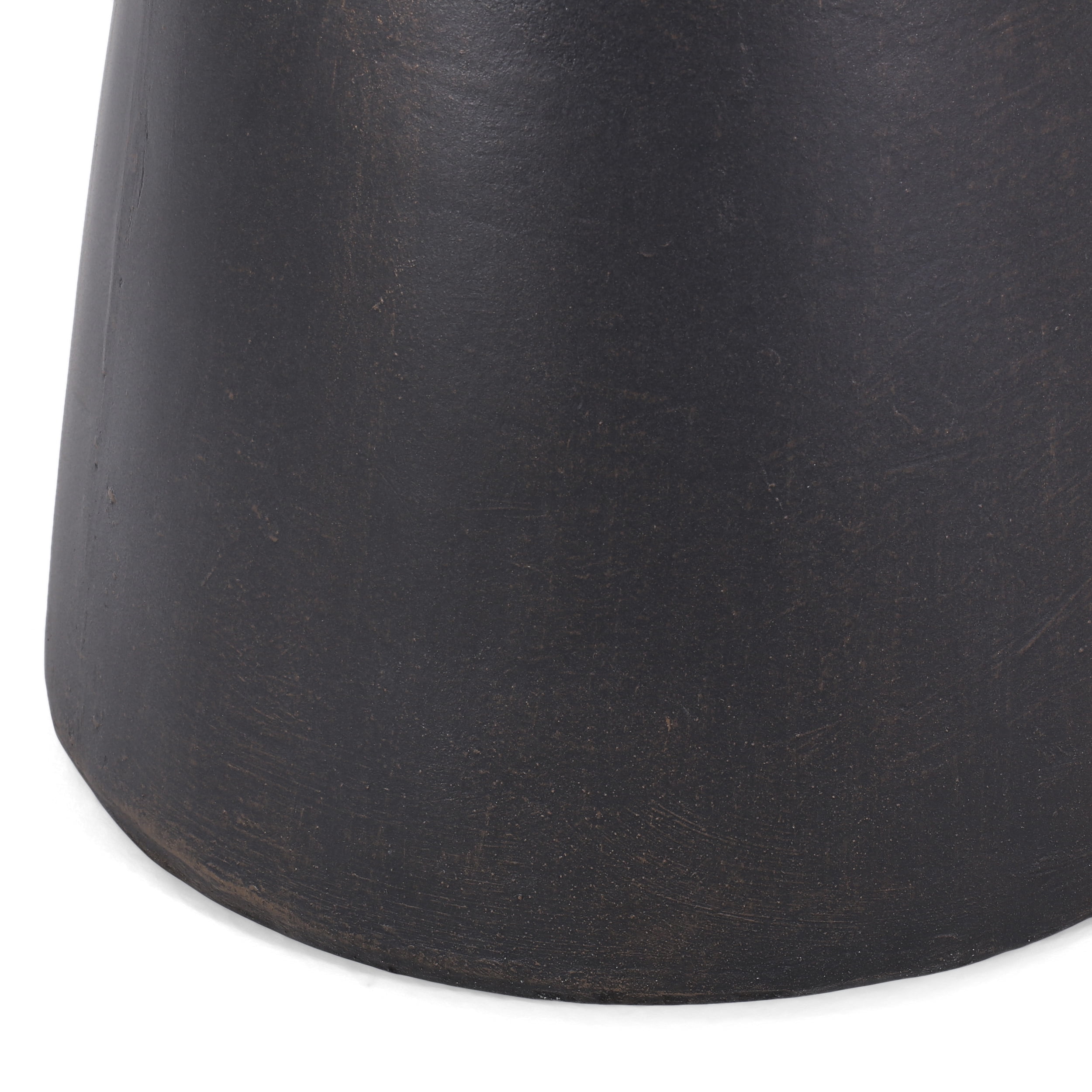 Outdoor Copper Tone Side Table, Lightweight Concrete Material for Patio Garden, Copper