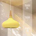 thumbnail image 3 of Lampara De Techo Colgante Macaron Retro Con Madera 20 Cm de Diámetro ilios innova  Amarilla, 3 of 9