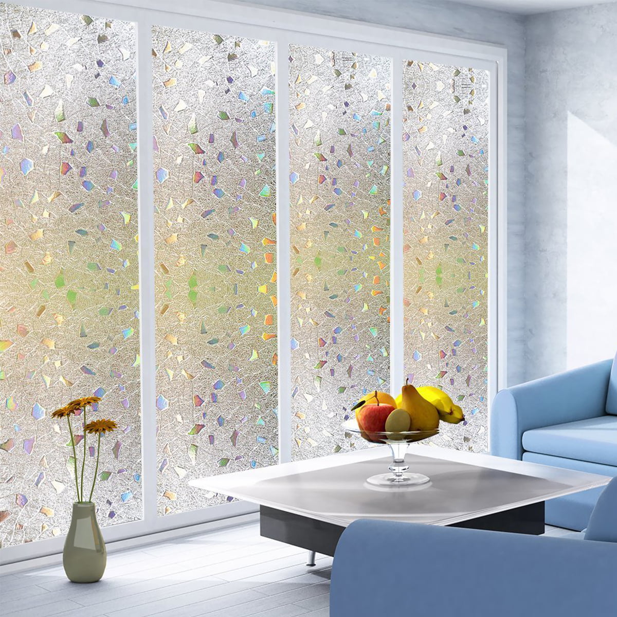 3D Static Cling Cover Frosted Window Glass Film Sticker Privacy Decor 45X20 #mil 