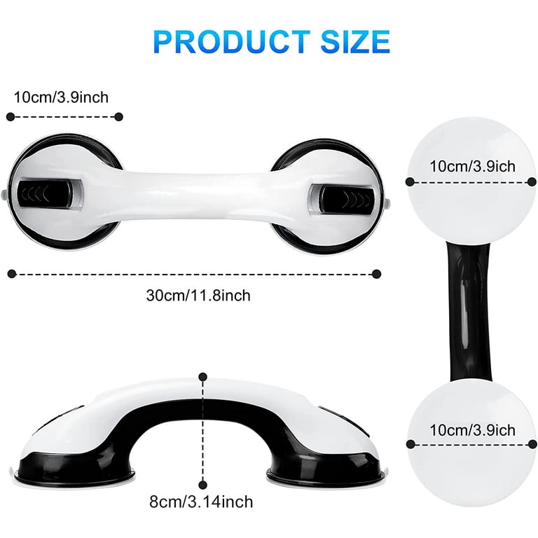 3 Suction Cup Shower Handle, Grab Bars for Bathtubs and Showers