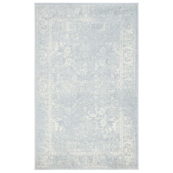 SAFAVIEH Adirondack Wyatt Traditional Distressed Area Rug, Slate/Ivory, 3' x 5'