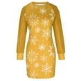 thumbnail image 4 of KIHOUT Robe Chandail Mode Femmes Décontractée Imprimé Sonw Col Rond Manches Longues Robe Mini, 4 of 6