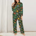 thumbnail image 2 of Picia Christmas Gift Pattern Women’s Long-Sleeve Sleepwear Set - Soft 2-Piece Loungewear with Pockets, Comfy PJs for Relaxing Nights-Large, 2 of 7