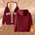 thumbnail image 3 of New York Hoodie 2025 Fall Winter Fleece Lined Zip Up Hoodies Pockets Streetwear Hooded Sweatshirt Hoodie Women Jacket, 3 of 6