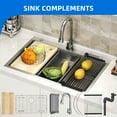 thumbnail image 3 of Dextrus 33" Drop In Kitchen Sink with Pull-Down Faucet, 304 Stainless Steel Single Bowl Workstation, 3 of 10