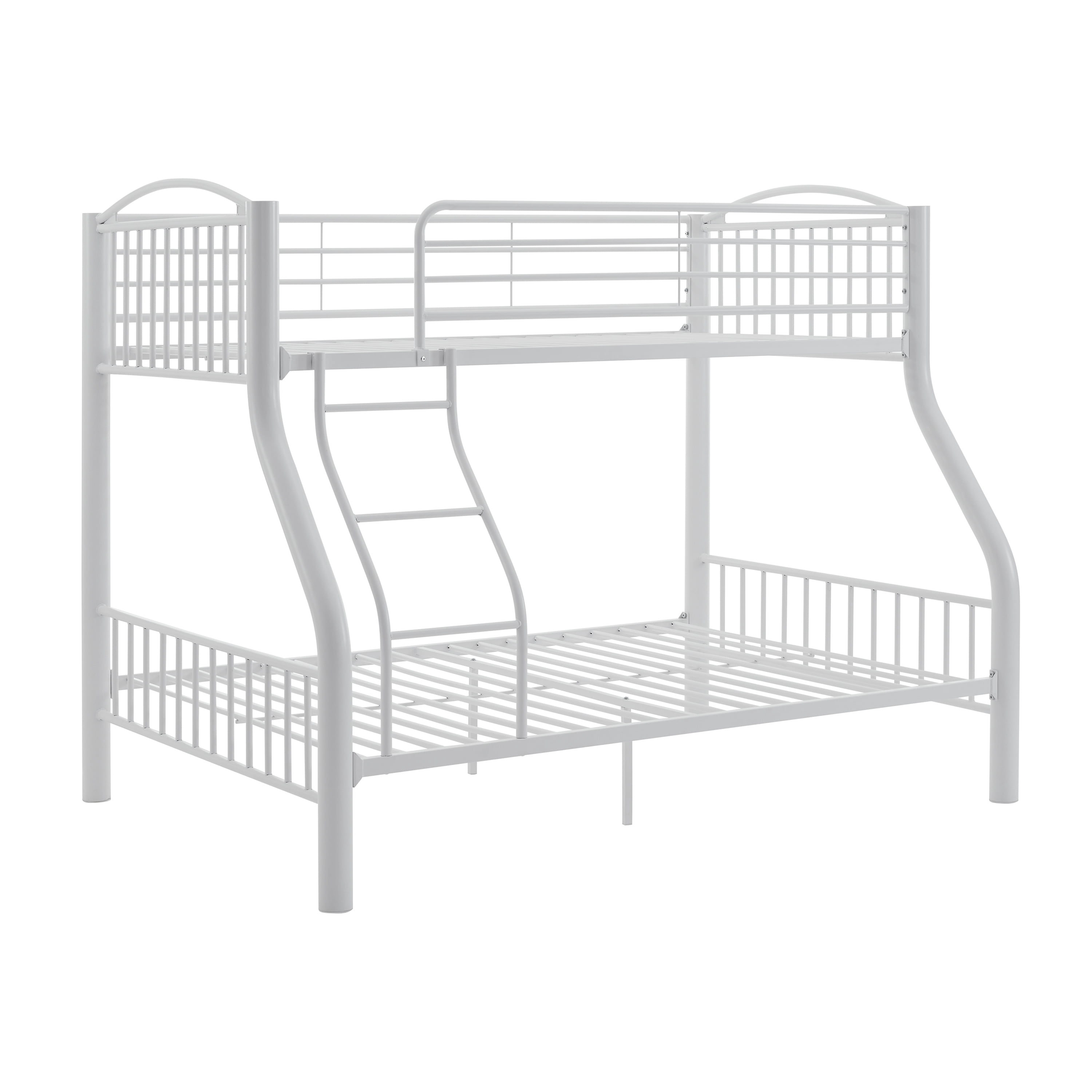 Powell Kalmia Heavy Metal Kid's Twin over Full Convertible Bunk Bed with Built-In Ladder, White