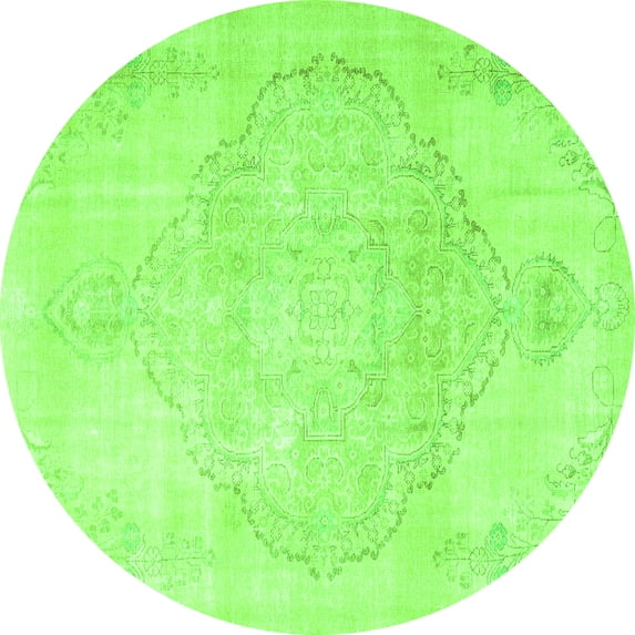Ahgly Company Indoor Round Persian Green Traditional Area Rugs, 7' Round