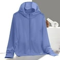 thumbnail image 2 of aidice Summer Jackets for Women Thin Zipper Hooded Long Sleeve Tops Sun Protection Breathable Cardigans, 2 of 3