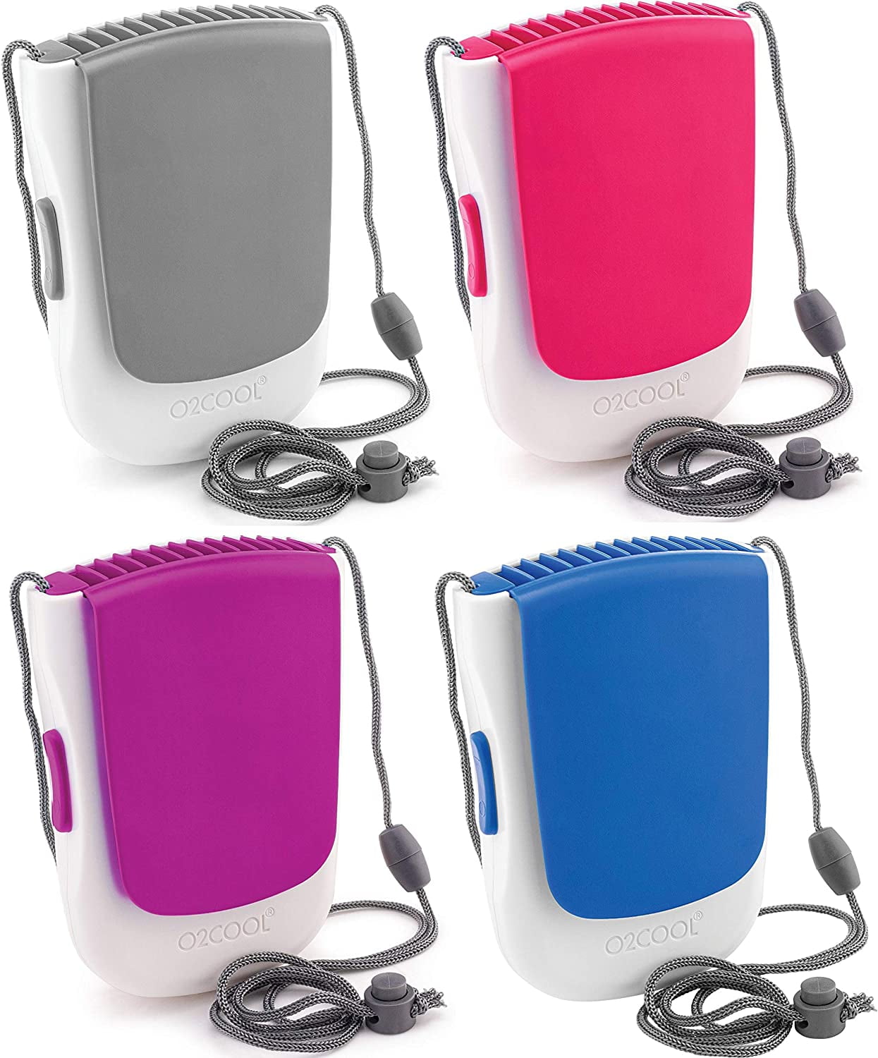 O2COOL Deluxe Battery Powered Necklace Fan , HandsFree Personal