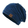 thumbnail image 2 of dianhelloya Warm hat LadyHat Solid Color Stretch Dome No Brim Windproof Autumn Winter Thickened Plush Lining Hat Streetwear Blue, 2 of 8