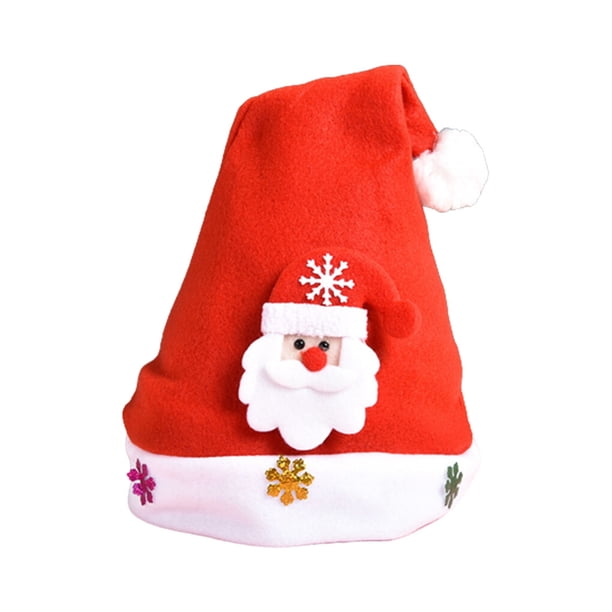 Billuyoard Sombrero de Navidad Suministros para fiestas Vestido de utilería Tocado de vacaciones Adultos Niños Gorros de Navidad Adorno de Kits de decoración para fiestas Papá Noel