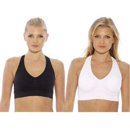 Just Intimates Racerback Sports Bra (Pack of 2) (Best Fitting Intimates In The World Bra)