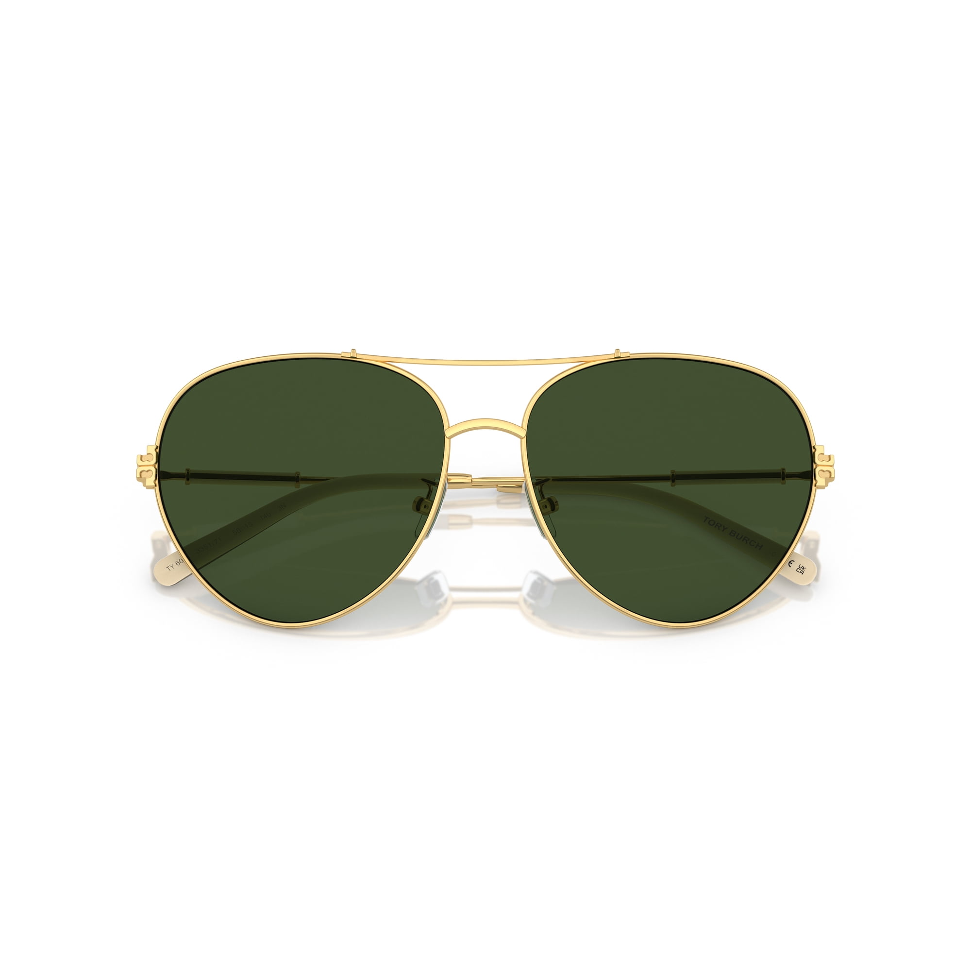 Tory Burch TY 6098 Metal Mens Pilot Sunglasses Gold 58mm  display picture 2