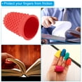 thumbnail image 5 of Uxcell Rubber Finger Tips Silicone Thumb Fingertip Protector Covers Guard Pads Thimble Grips Red Small Size 10 Pack, 5 of 5
