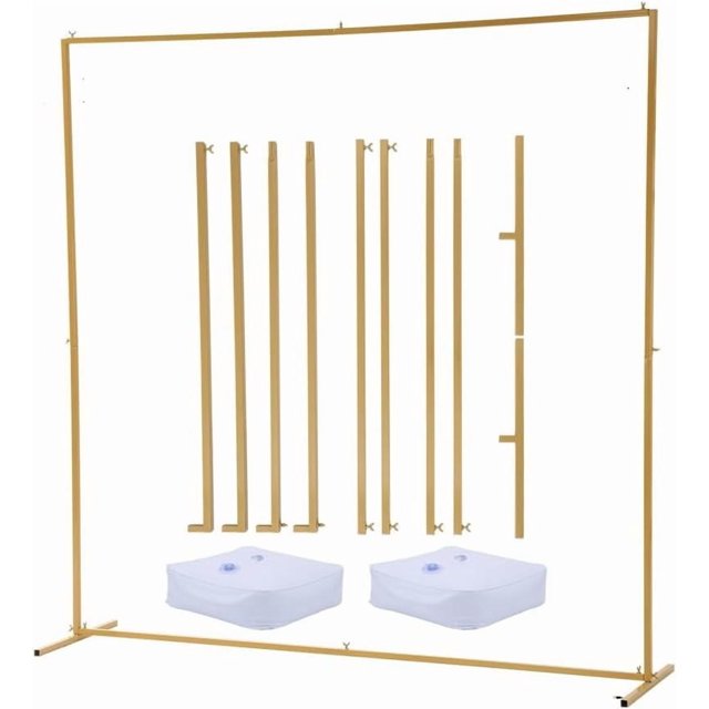 Royalbelle 8.2 x 8.2 FT Gold Arch Backdrop Stand, Square Balloon Arch Stand