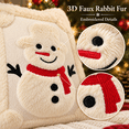 thumbnail image 3 of LOMYOLO Christmas Throw Pillow Covers 20x20IN Set of 2, Soft Faux Fur Holiday Decorative Pillow Covers for Couch Sofa Bed 3D Embroidered Couch Cover Home Decor Pillow Covers - Cute Snowman, 3 of 8