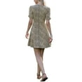 thumbnail image 3 of INSPIRE CHIC Leopard Print Dress for Women's Summer Crew Neck Short Sleeve Casual Knee Length A Line Dresses XS Brown, 3 of 6