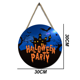 thumbnail image 2 of Letrero de bruja de Halloween colgante de madera, halloween redondo para fiesta familiar de halloween decoración al aire libre Adepaton CPB-CJZ94-5, 2 of 5