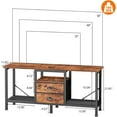 thumbnail image 2 of TV Stand with 2 Fabric Drawers, 43 Inch Entertainment Center with Open Storage Shelves, Media Console Table for Bedroom, Living Room, Rustic Brown, 2 of 7
