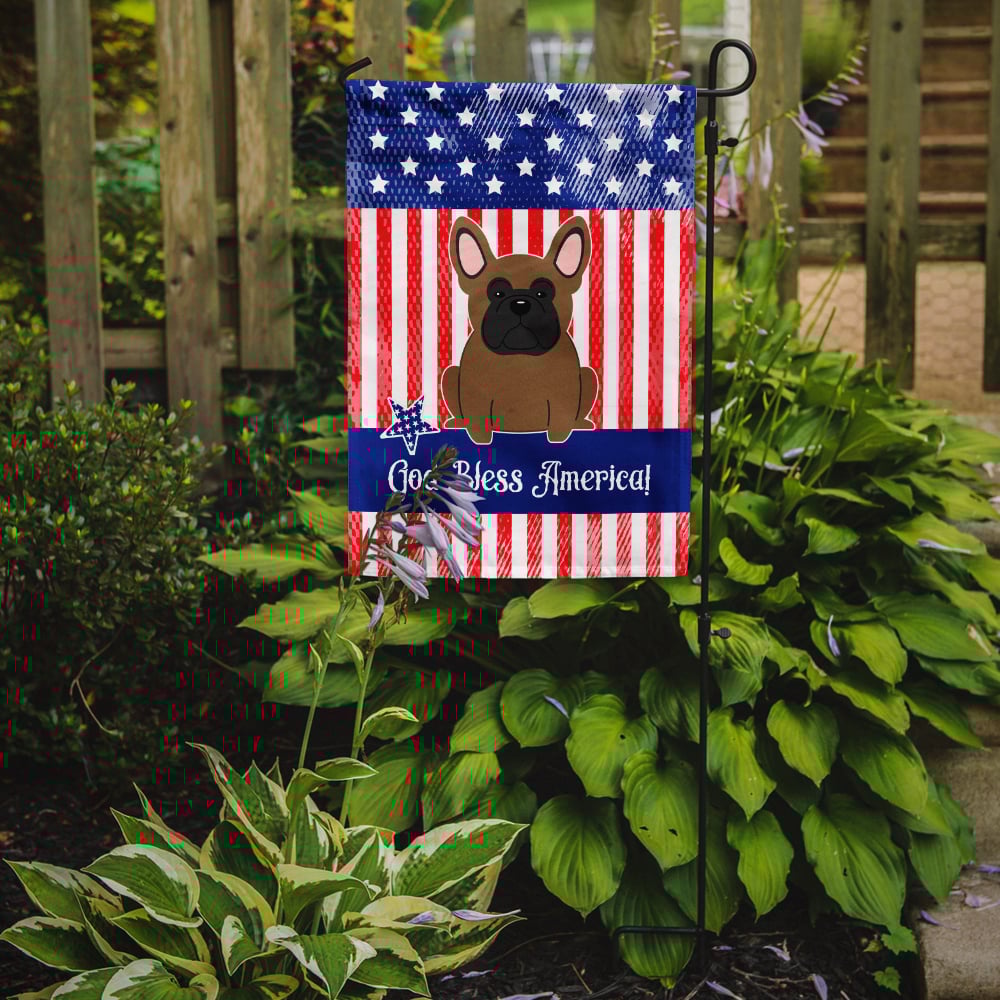 thumbnail image 2 of Carolines Treasures BB3008GF Patriotic USA French Bulldog Brown Garden Size Flag, 2 of 2