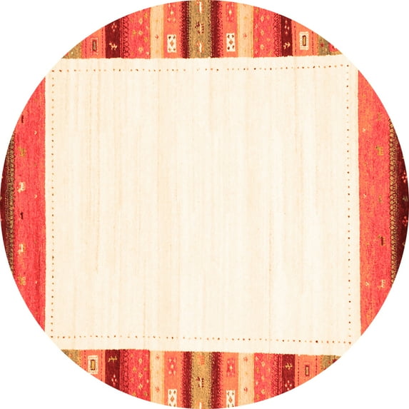 Ahgly Company Indoor Round Solid Orange Modern Area Rugs, 7' Round