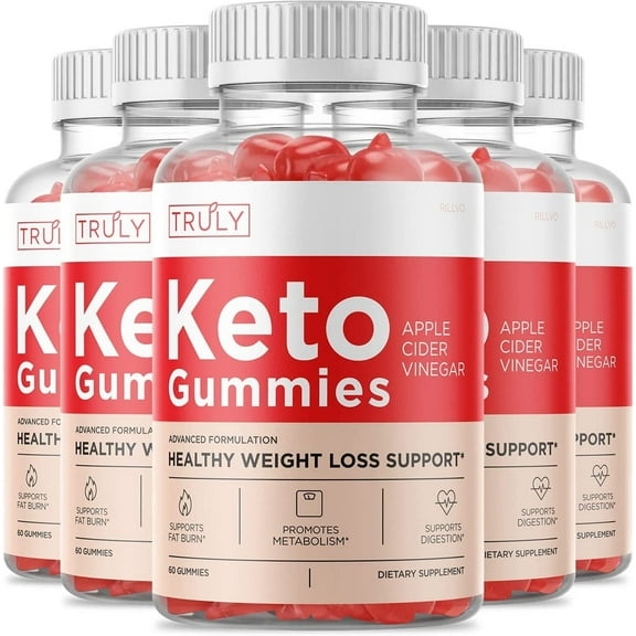 5 Pack Truly Keto ACV Gummies, Apple Cider Vinegar Capsules 300 Gummies
