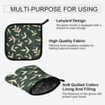 thumbnail image 3 of Yayeee Oven Mitts and Pot Holder Set of 4 Heat Resistant Kitchen Gloves Baking Hot Pad, Green Leaves, 3 of 5