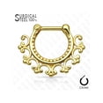 thumbnail image 1 of Septum Piercing Clicker - Laced Edge Tribal Fan 316L Surgical - 16ga - Sold Each, 1 of 3