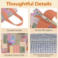 thumbnail image 4 of Pioneer Flower Floral Print Pattern Insulated Lunch Bag for Women & Adults,Large Portable Soft Cooler Lunch Bag,Thermal Food Storage Tote with Pearl Cotton,8.66L,8.75x5.75x9.5 Inch, 4 of 6