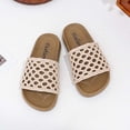 thumbnail image 4 of Kids Summer Breathable Mesh Woven Hollow Out Soft Sole Non-Slip Casual Beach Slippers Sandals for Boys Girls Indoor Outdoor Pool Shower Slides Beige 10(4 Years), 4 of 9