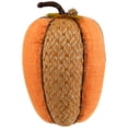 thumbnail image 3 of Northlight Burlap and Jute Woven Tall Fall Harvest Pumpkin with Berries - 10.5" - Orange and Brown, 3 of 8