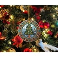thumbnail image 3 of Stained Glass Patterns Christmas Tree Ceramic Ornament for Christmas Decorations, Christmas Ornament for Xmas Tree Decors, Ceramic Tree Ornament for Christmas Hanging Decorations, 3 of 5