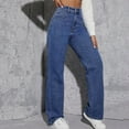 thumbnail image 4 of Tittly Jeans for Women Barrel Jeans Women's Slit Street Personality Casual Fashion Wash Water Denim Trousers Baggy Pants Baggy Jeans Blue M, 4 of 9