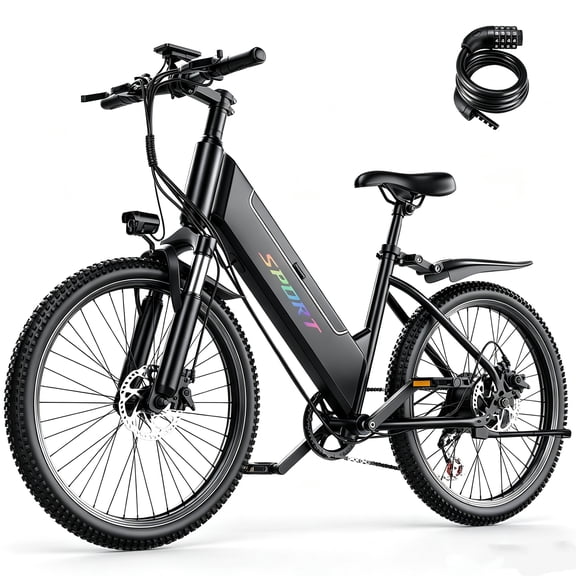 F26-1500W Off-Road Electric Bike, 26" Tire 55 Miles Electric Bike ,48V 10.5 Internal Battery (Removable), Top Speed 30MPH, Electric Mountain Bike Beach Bike, Professional 7 Speed UL2849