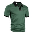 thumbnail image 6 of LTTVQM Men's Polo Shirts Short Sleeve Casual Button Up T Shirt Slim Fit 2026 Golf Shirts with Pocket Dark Green 3XL, 6 of 8