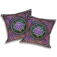 thumbnail image 1 of Spring Fantasy Purple Flower Garden Embroidery Throw Pillow Cover Set of 2, 1 of 6