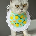 thumbnail image 5 of Breathable Pet Scarf Reusable, String Flower Edge Lace Up - Lemon Pet Neckerchief for Festival Dress Up, 5 of 8